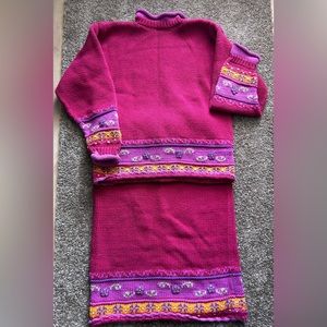 Hanna Andersson Vintage Matching Set Knit Skirt & Sweater Sz 10 Top Sz 8 Skirt